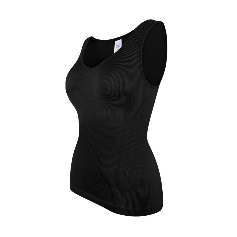 Women Sleeveless Shapewear Tank Tops S-3XL Wide Strap Fajas Tummy Control Body Shaper Sexy V Neck Underwear Compression Shirts